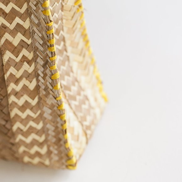 Vintage handmade straw floral shell purse shoulder bag woven raffia unique - Picture 7 of 14